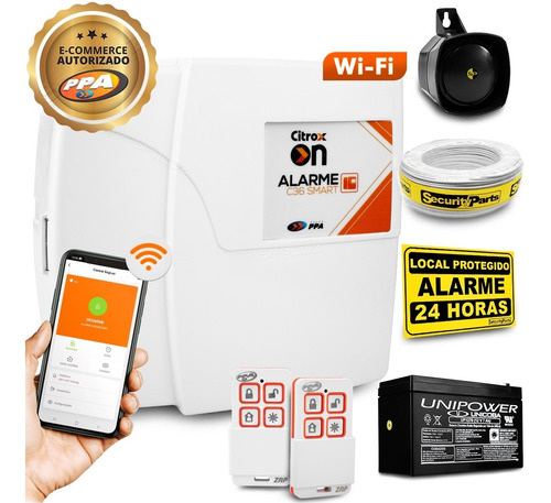 Kit Alarme S/ Fio Ppa Wifi App + Controle Bateria E Sirene