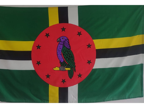 Bandera Dominica Doble Faz Tamaño 90cmx150cm Tela Poliester