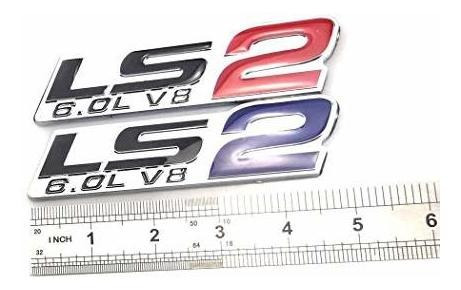 Emblema Logo Decalship 2 Pack Chrome Red Ls3 6.2l V8 Engine