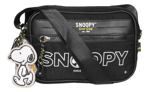 Bolsa Snoopy Pequena Transversal Feminina Sp2847 Preta Cor Preto