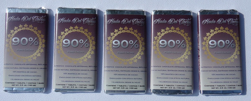 Imagen 2 de 6 de Chocolate (100gr) 90% Cacao Vegan Keto Cetogenico Stevia
