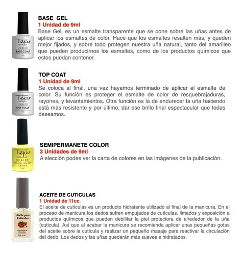 Imagen 6 de 10 de Kit Esmaltes Semipermanente Tejar + Kit Removedor