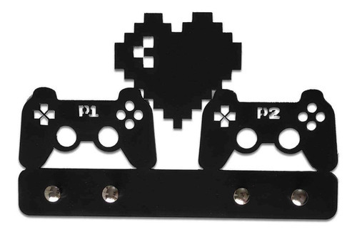 Porta Chaves Controle Player 1 E 2 Decoração Gamer