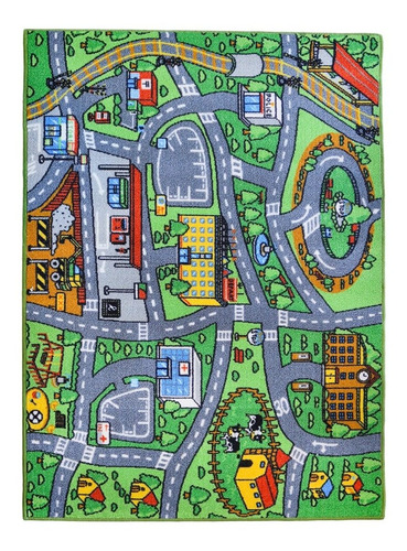 Imagen 1 de 3 de Alfombra Pista 140x200 Ciudad Pista Campo Niños
