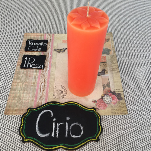 Cirio Liso - Color Naranja - Grande I 1 Pieza