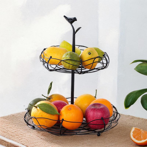 Cesta De Alambre Con Capas Para , Soporte 2 Niveles