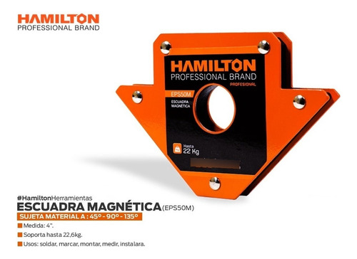 Escuadra Magnética Hamilton Soporte Para Soldar 22,7kg