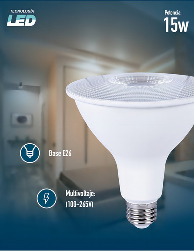 Foco led Icon PAR3815W30KMVLN Dicroica color blanco cálido 15W 127V 3000K 750lm