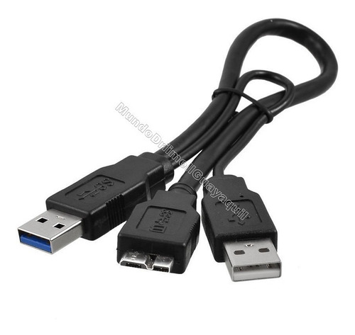 Imagen 2 de 2 de Cable En Y Dual Usb 3.0 Power Micro B ( Guayaquil )