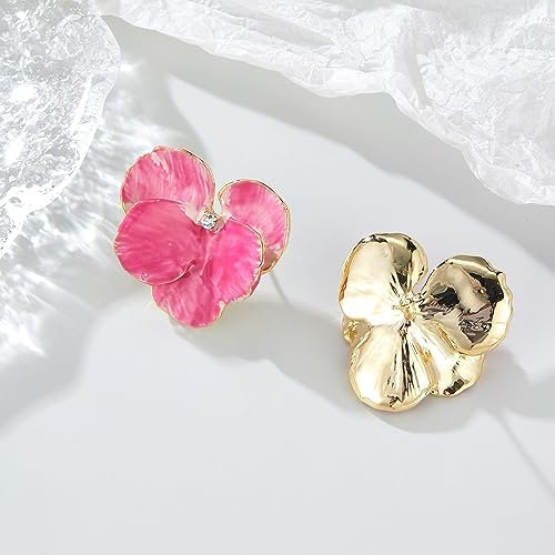 Aprilery Pendientes De Tuerca De Color Rosa Para Mujer, Dise