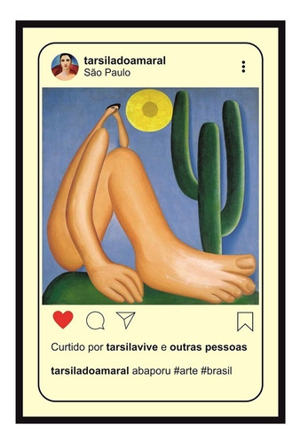 Quadro Decoração Sala Abaporu, Tarsila, Instagram