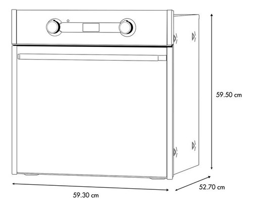Horno Io Mabe Empotrable Gas Lp Io6032hgwd1 60 Cm Acero Inox