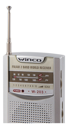 Radio Winco W203 203 analógico portátil color gris