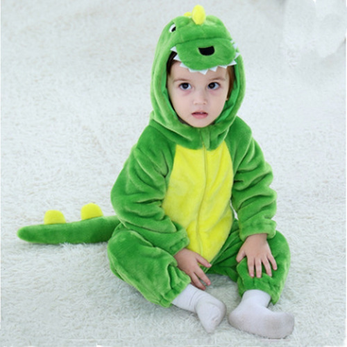 Bebé Dinosaurio Franela Con Capucha Pijama Bebé Animal Disfr