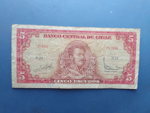 Billete Chile 5 Escudos Massad Ibáñez D23