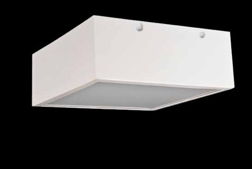 Plafon Sobrepor Quadrado 30x30cm Em Aluminio P/ 3 Led E27 Cor Branco 110V/220V (Bivolt)