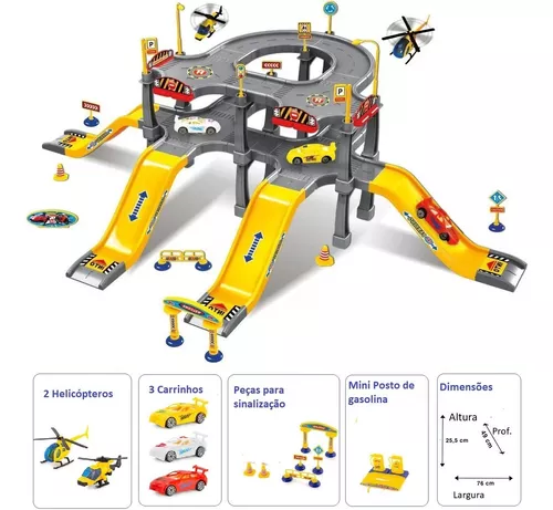 Pista para Carrinhos HOTCARS Corrida Velocidade PitStop - Loja PlimShop