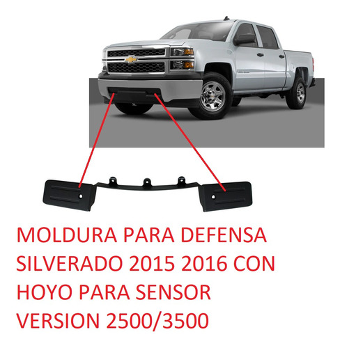 Moldura Para Defensa Silverado 2500/3500 2014 2015 C/h/senso