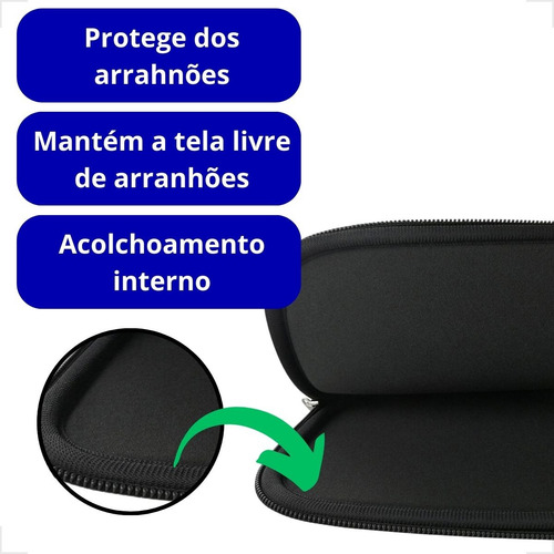 Capa Case Luva Notebook Com Bolso Alça 14 15,6 17 Polegadas