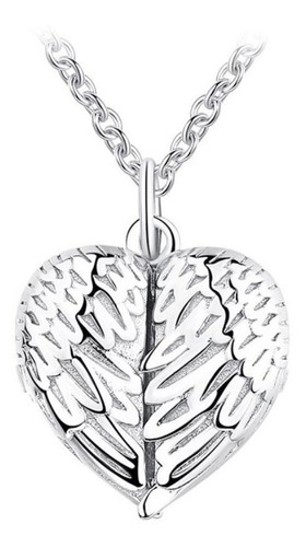Relicario Collar Para Mujer Alas Fabricado En Plata 925