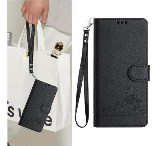 Funda For Motorola Edge 50 Fusion Cat Rfid Cartera Flip