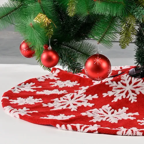 Faldón De Árbol De Navidad Con Estampado De Copos De Nieve D