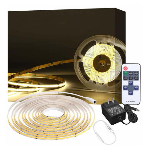 White Led Strip Lights Cob Ul-listed 16.4ft 4000k Ultra Brig