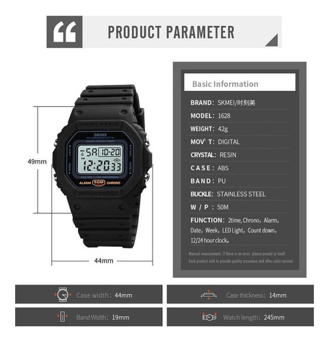 Reloj Digital Deportivo Led Electrónico A Prueba De Agua Par