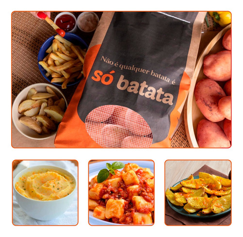 Batata Asterix Para Fritar, Nhoque E Purê Especial Asterix Vermelho Fraccionada 3 Kg Em Saco Especial