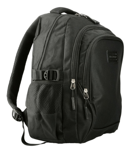 Mochila Urbana Impermeable Reforzada Laptop Usb Bolsillos Color Negro