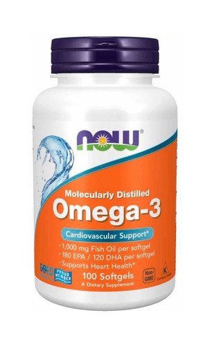 Imagem 1 de 1 de Suplemento em  softgels NOW Foods  Omega-3 omega 3Omega-3 em pote 100 un
