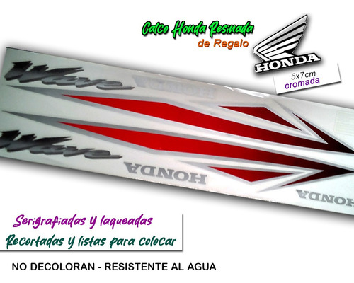 Calcos Tipo Original Honda Wave 100 - 2010 Calidad