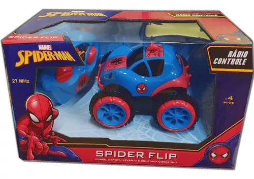 Carrinho Controle Remoto Carro Homem Aranha Brinquedo Flip