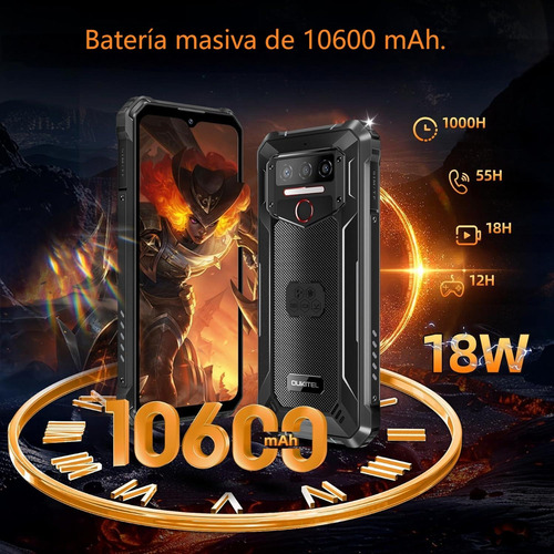 Oukitel Wp23 Plus Celular 24gb+256gb 10600mah 6.52 Pantalla 13mp Android 14 Doble Sim Nfc/gps
