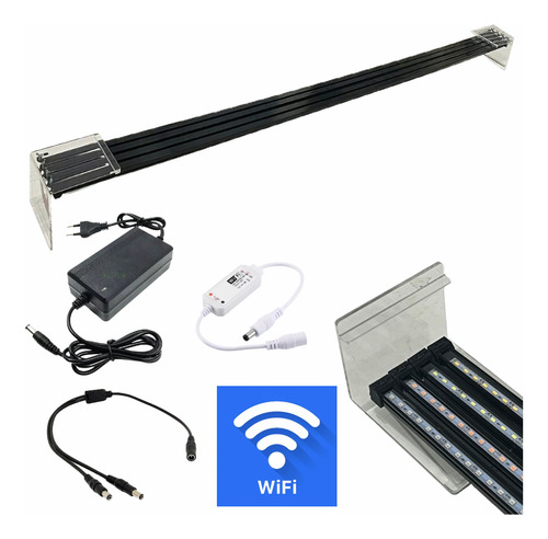 02 Luminárias Aquário Jumbo 200 Cm C/ Suporte Acrilico Wi-fi