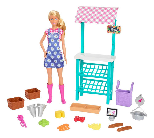 Barbie Careers Playset De Muñecas, Tema Del Mercado De Agric
