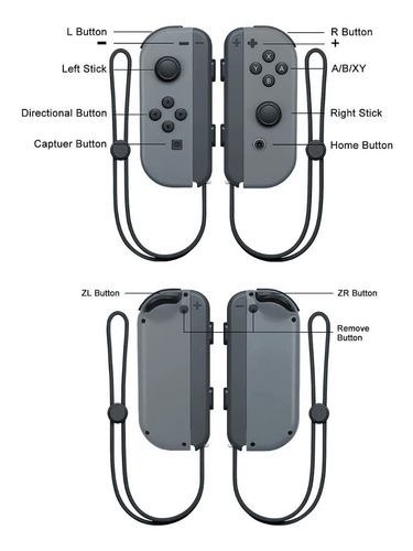 Set de control joystick inalámbrico Nintendo Switch Joy-Con (L)/(R) gris