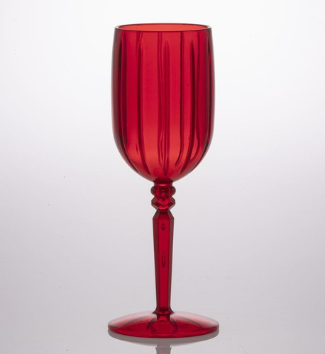 Kit de jarras acrílicas Liv de 1,6 l y 2 copas de agua o vino Liv de 275 ml, color rojo