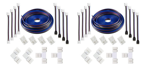 2 Juegos De Cable De Extensión De Tira Led Rgb De 4 Pines (1