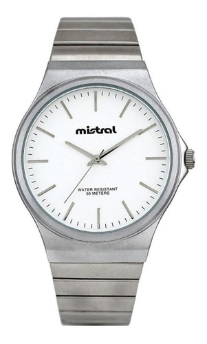 Reloj Mistral Blanco Gmi-1037-07 Aluminio Y Acero Sumergible
