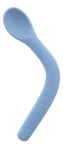 Colher De Silicone Flexível Anatômica Introdução Bebe Buba Cor Azul