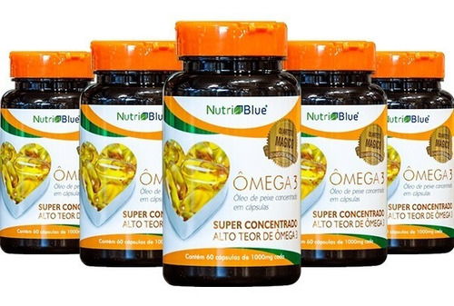 Combo Kit 5 Omega3 - Omega 3 Nutriblue - Super Concentrado