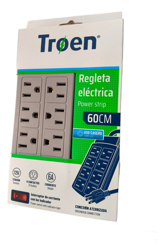 Regleta Eléctrica 8 Tomas Troen