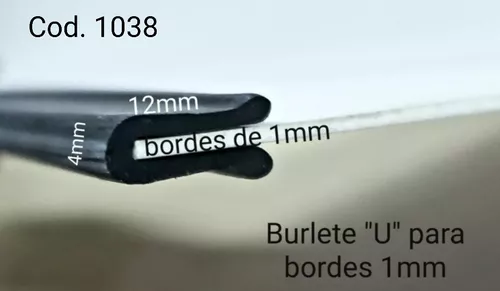 Burlete U De Goma Para 1mm Interior (1mts)