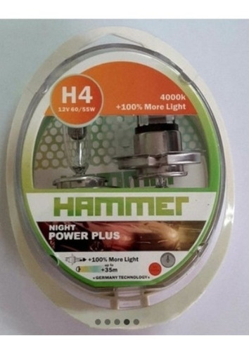 Bombillos H4 12v 60/55w Hammer Night Power Plus 100% 
