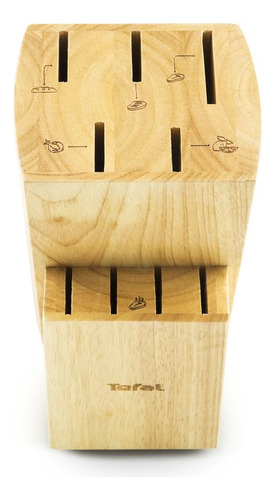 Juego bloque de cuchillos Comfort set completo rojo mas bloque cuchillo chef de 20 cm chef de 15 cm pelador de 9 cm y tijeras t-fal K2219014