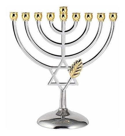 Brtagg Hanukkah Menorah Plateado Tamaño Completo Sin Deslus