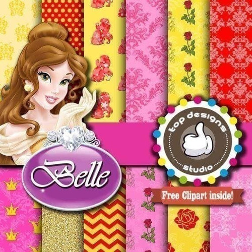 Kit Imprimible Fondos Pack Clipart - Disney Princesa Bella