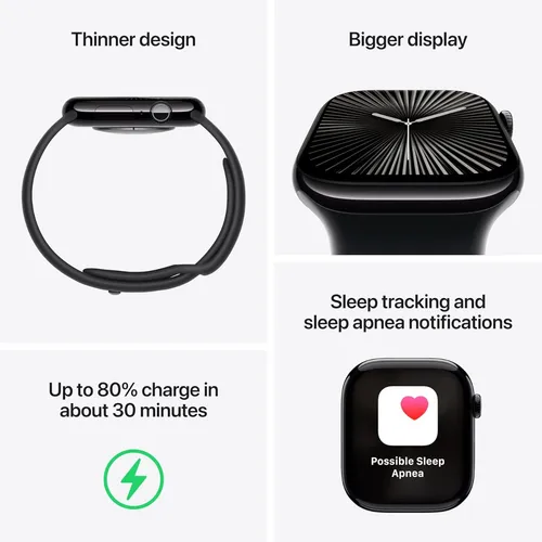 Apple Watch Series 10 Gps 46mm Aluminum Case Sport Band M/l