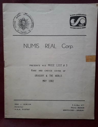 Numis Real Corp Price 1982 Coins Uruguay Monedas Numismatica